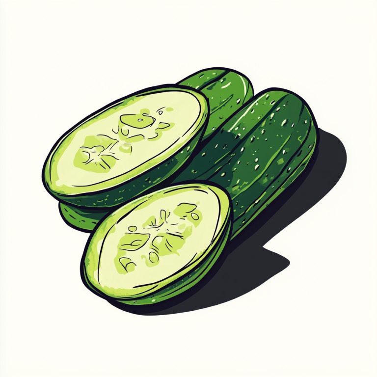 Cucumber Illustration in Lichtenstein Style