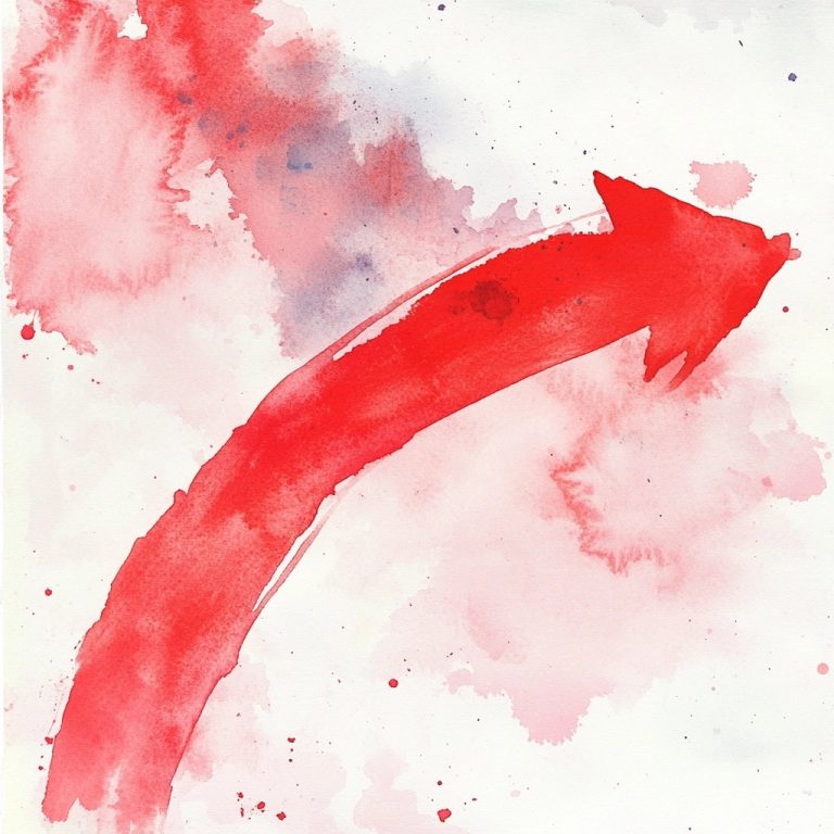 Curving Red Arrow Watercolor