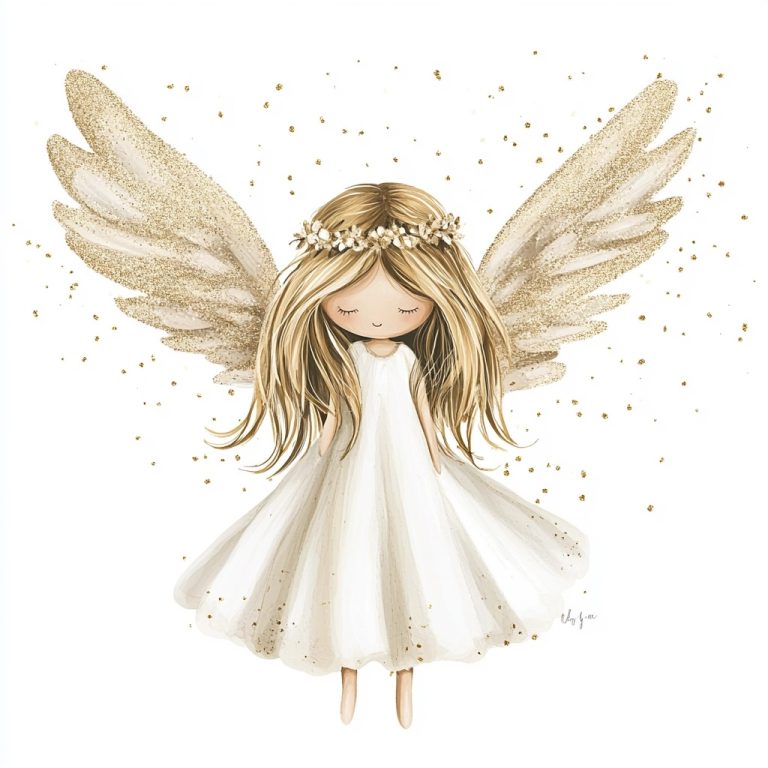 Cute Angel Clipart Illustration