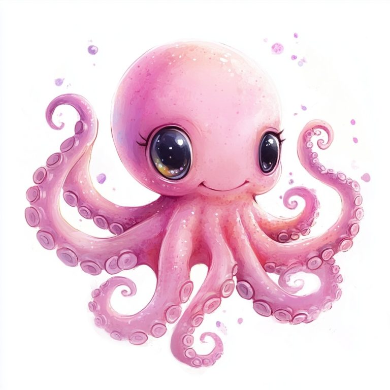 Cute Anime Pink Octopus