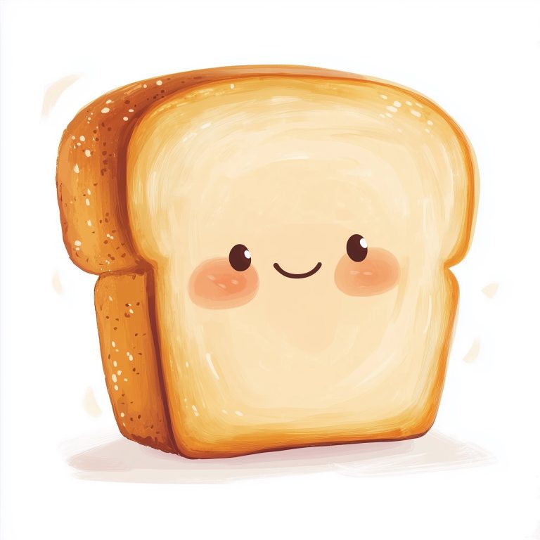 Cute Bread Mascot Illustration