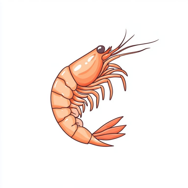 Cute Cartoon Shrimp Illustration