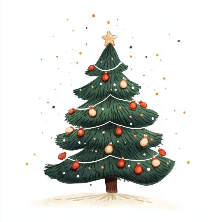 Cute Christmas Tree Illustration