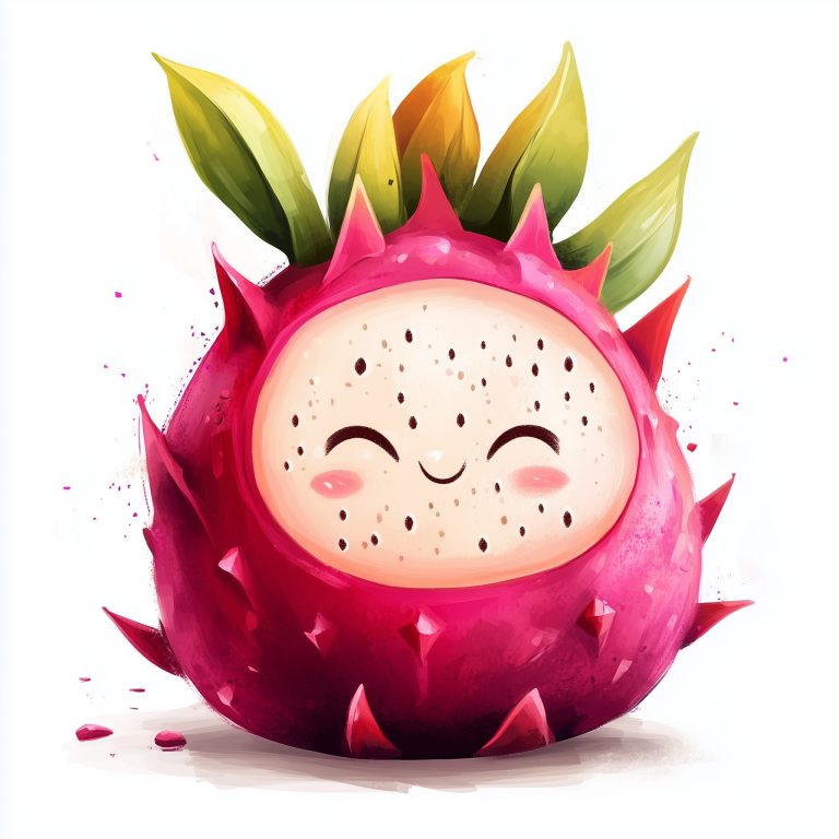 Cute Dragonfruit Flat Painting