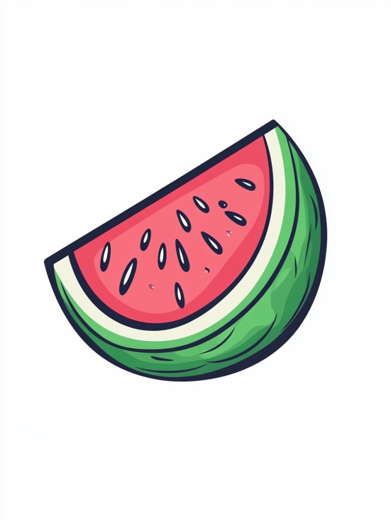 Cute Flat Watermelon Logo