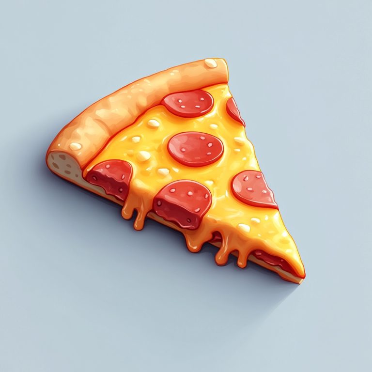 Cute Isometric Pizza Icon