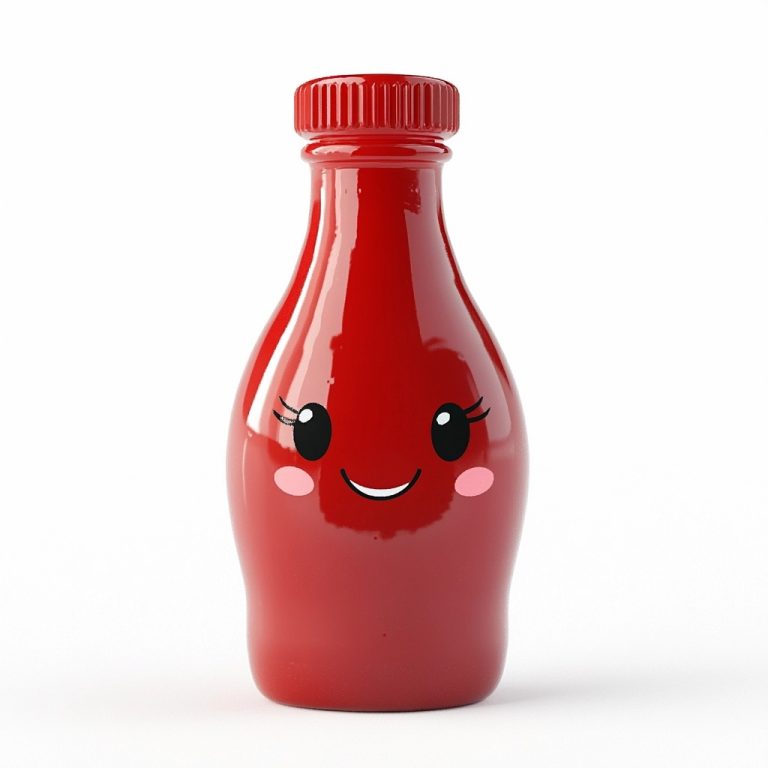 Cute Ketchup Bottle Illustration