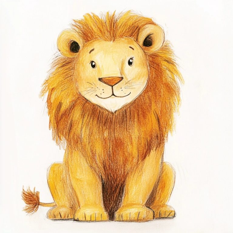 Cute Lion Drawing for Kids