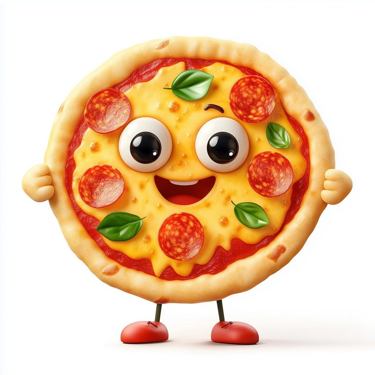 Cute Pizza Character Illustration