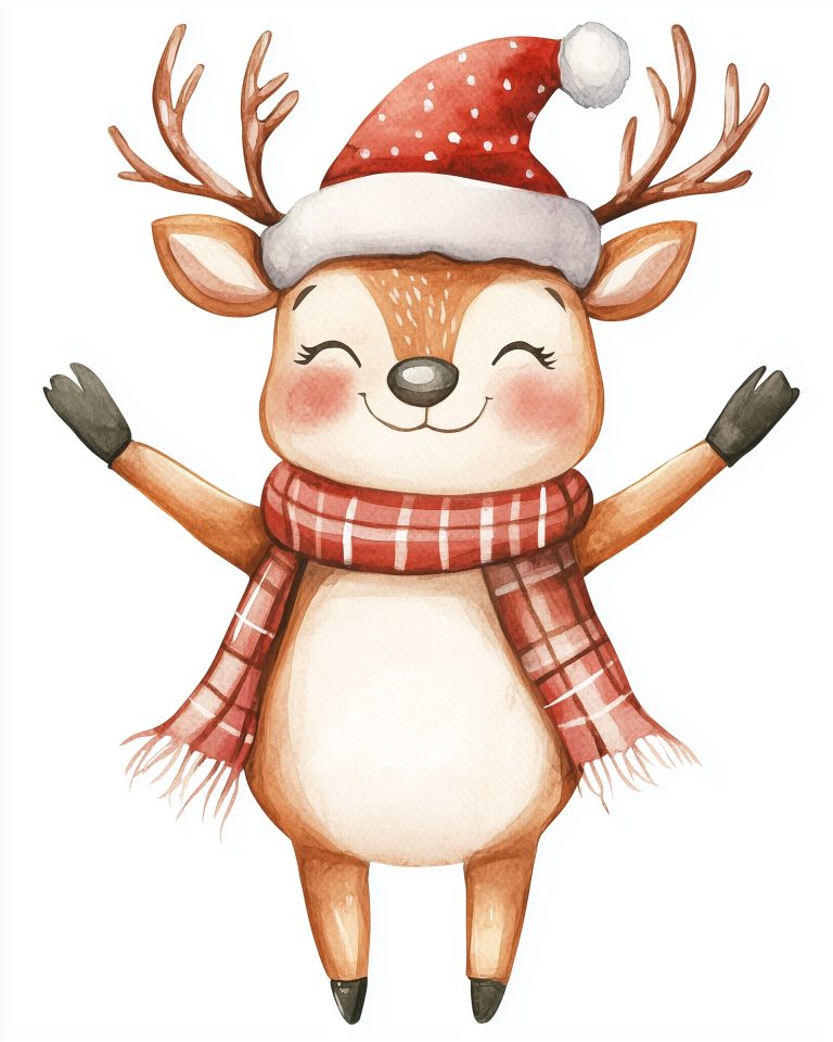 Cute Reindeer in Watercolor