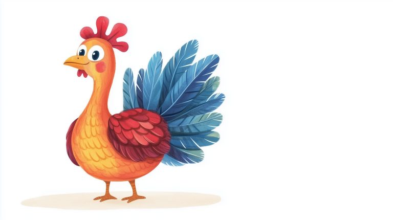 Cute Turkey Thanksgiving Illustration scaled