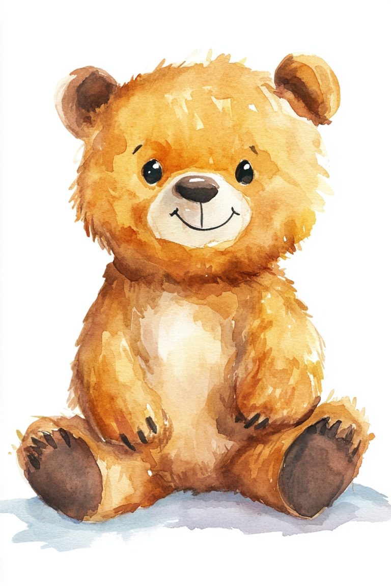 Cute Watercolor Baby Bear