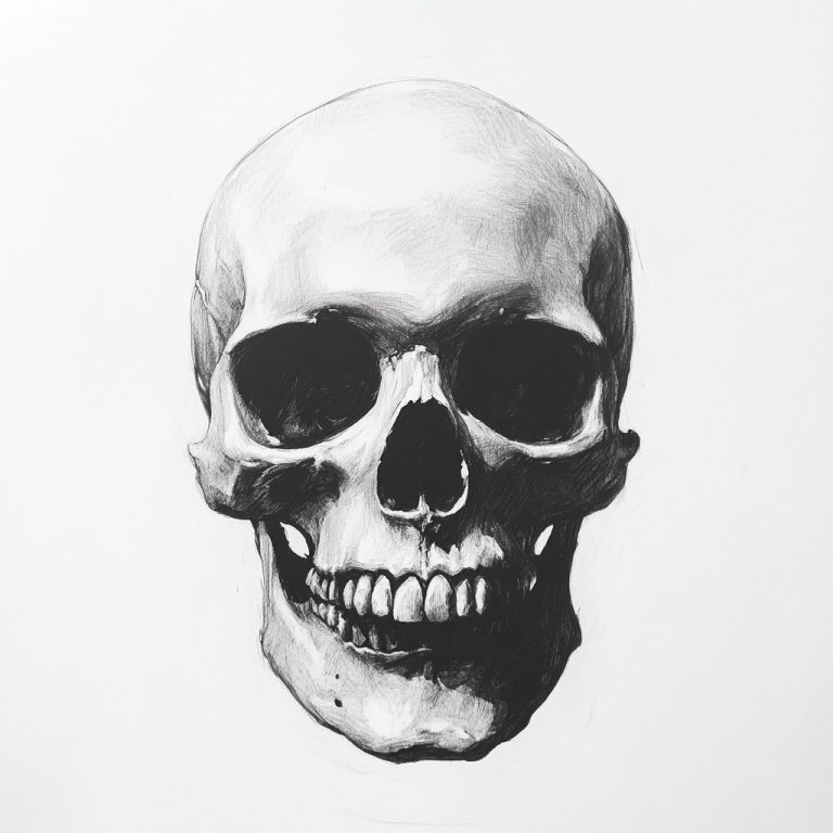 Dark Shaded Skull Art