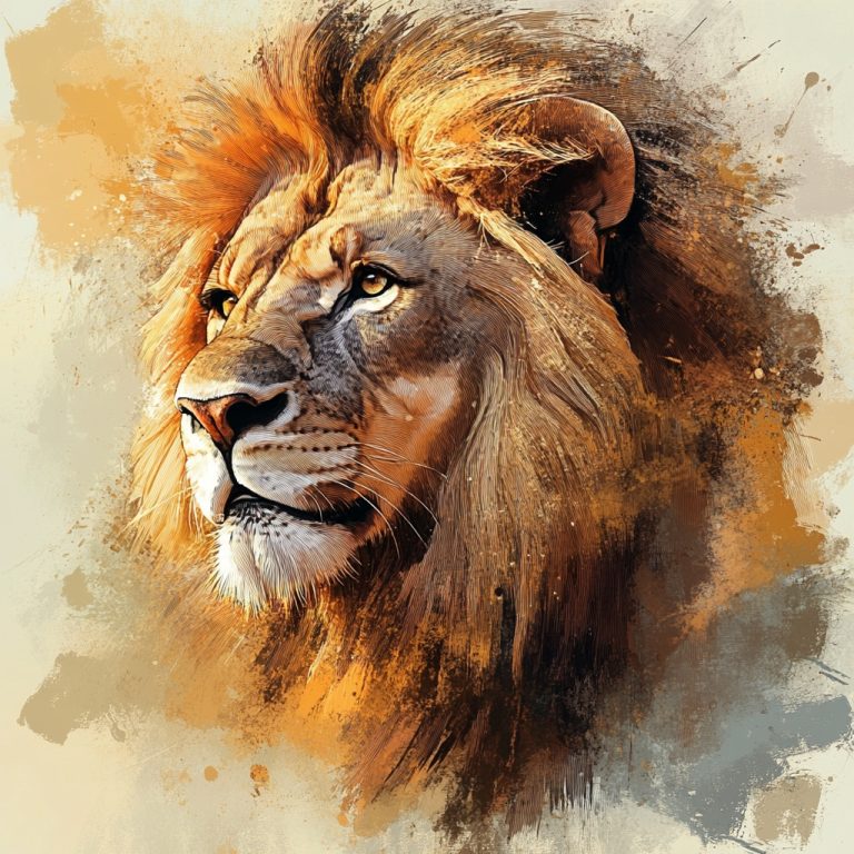 Delicate Lion Illustration