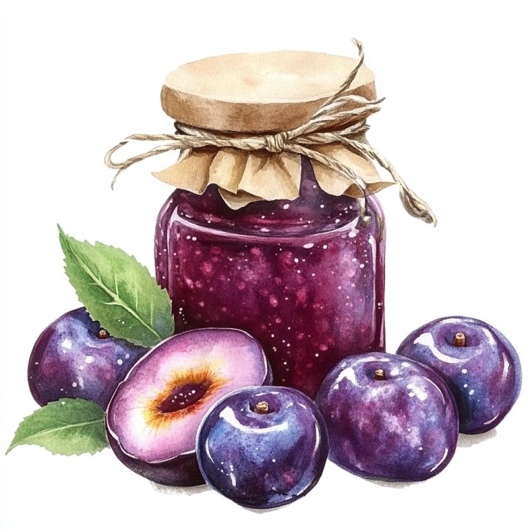 Delicate Watercolor Plum Label