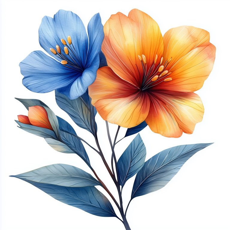 Design a Vibrant Floral Watercolor Bouquet on a Crisp White Canvas with High Resolution