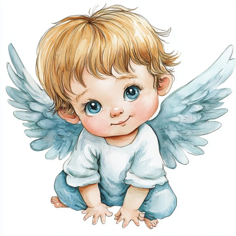 Detailed Cartoon Baby Angel