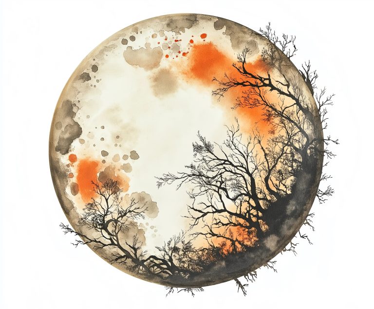 Detailed Halloween Moon Illustration