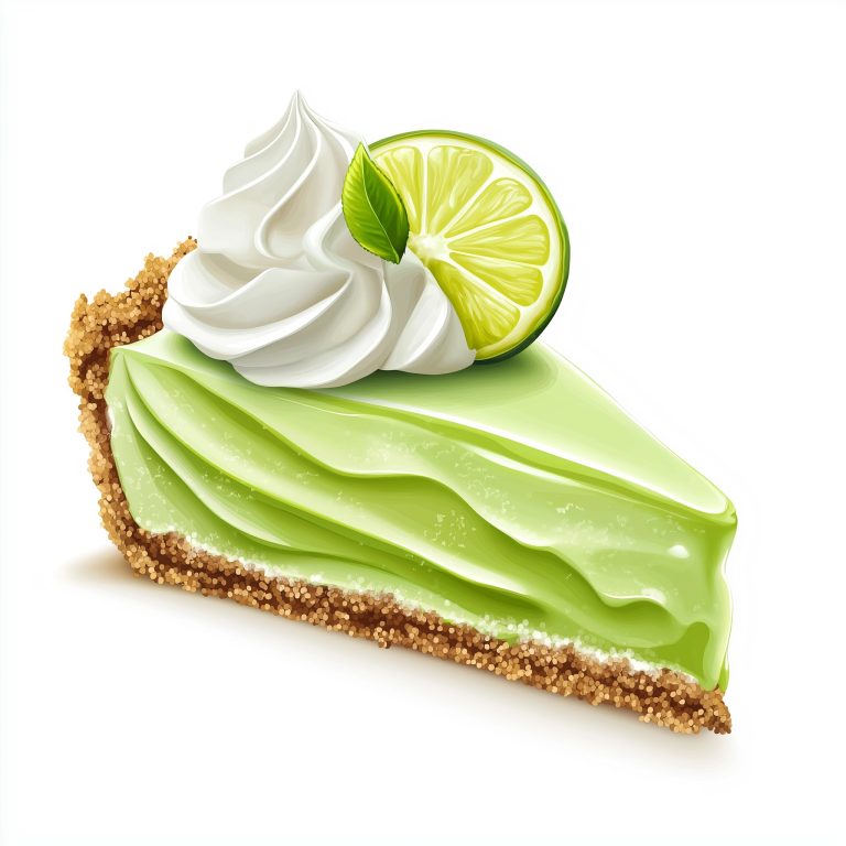 Detailed Key Lime Pie Illustration