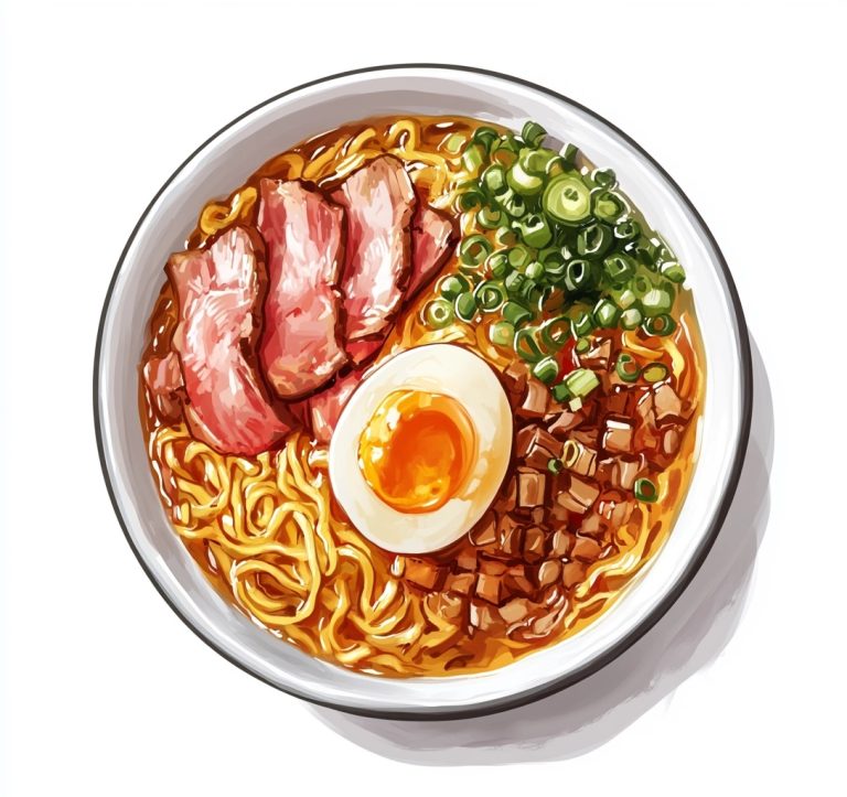 Detailed Ramen Bowl Illustration