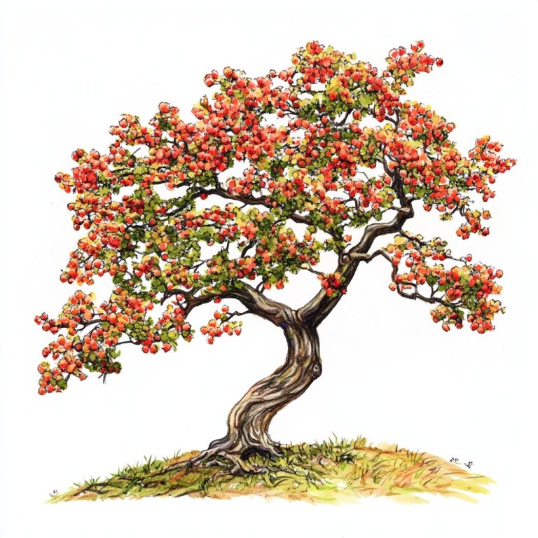 Detailed Sketch of Rowan Tree