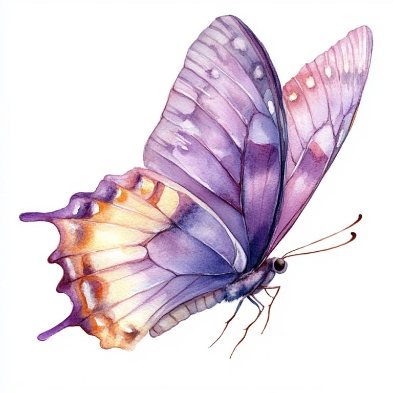 Detailed Watercolor Butterfly