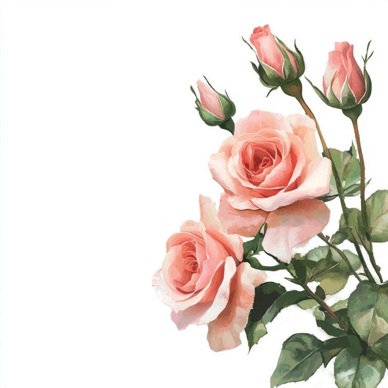 Digital Pink Salmon Roses