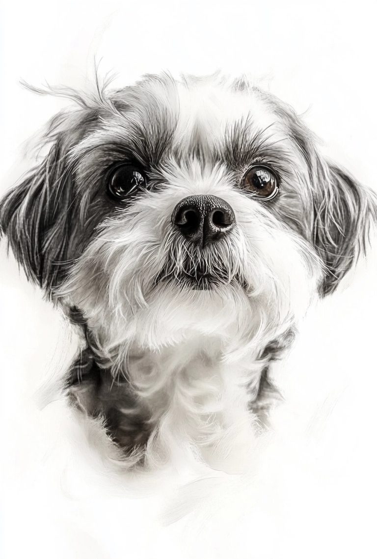 Digital Portrait of Shih Tzu