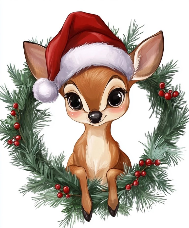 Digital Wreath with Deer