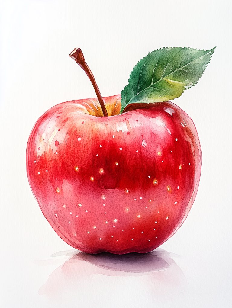 Disney Watercolor Red Apple