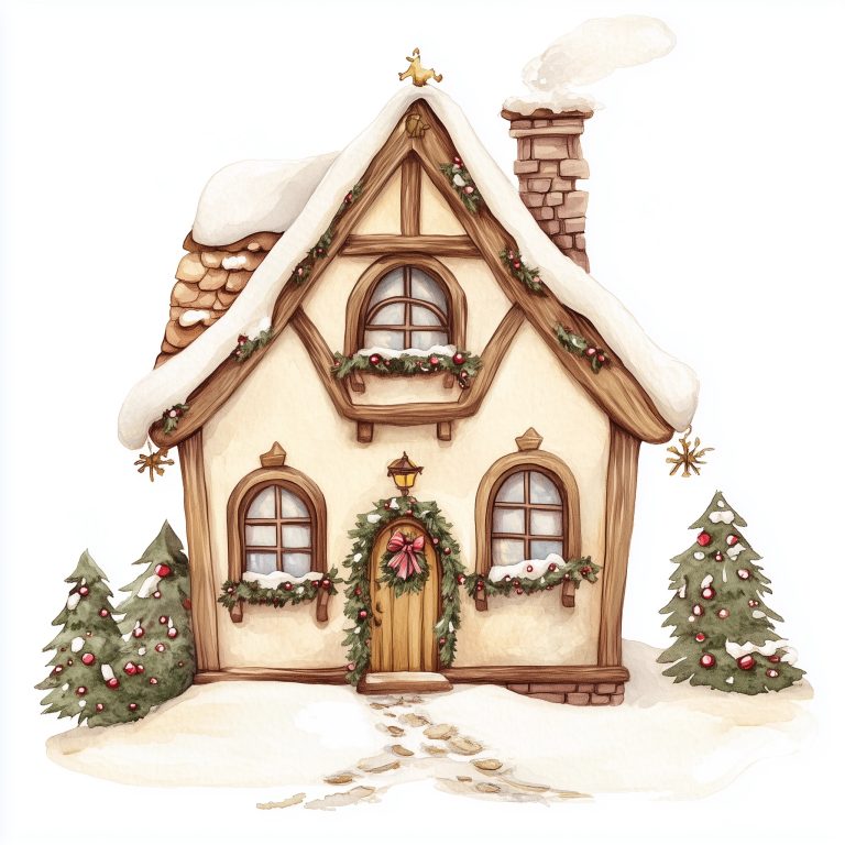 Disney Watercolor Santa House