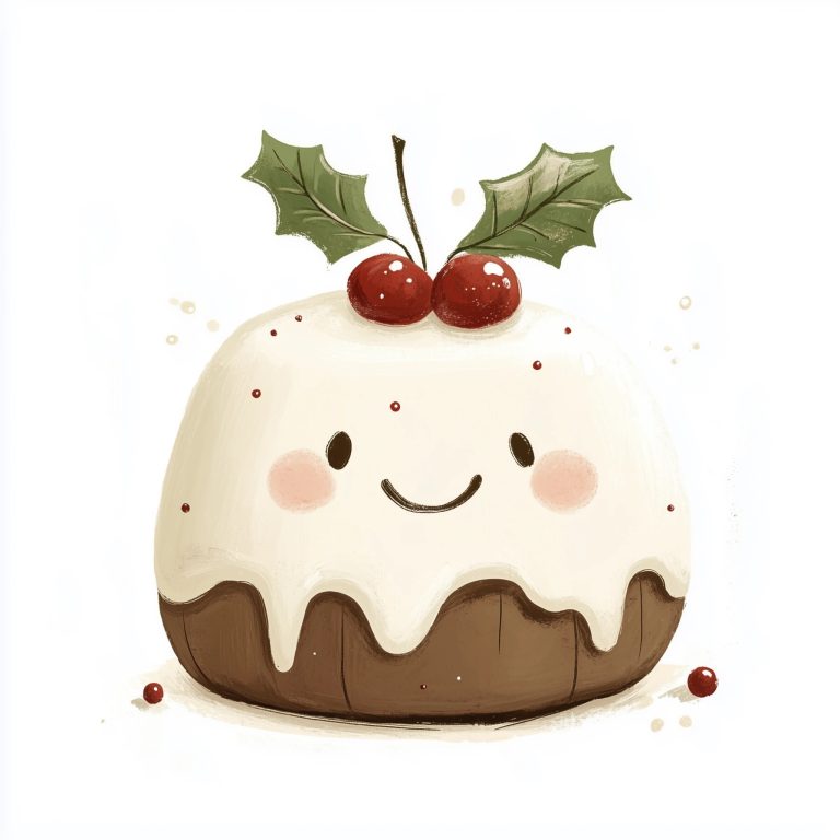 Doodle Christmas Pudding Illustration