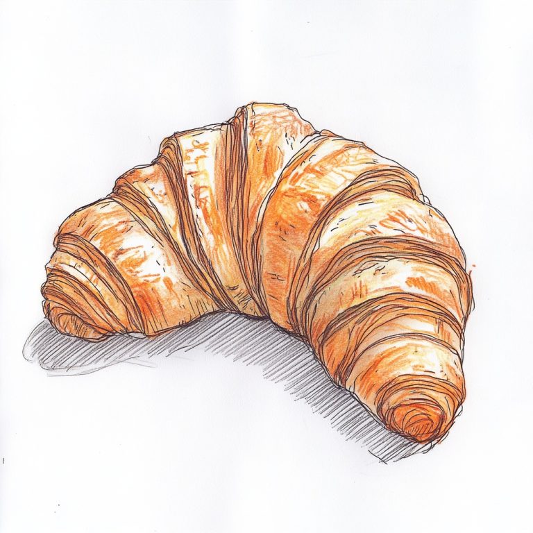 Doodle Croissant Illustrations