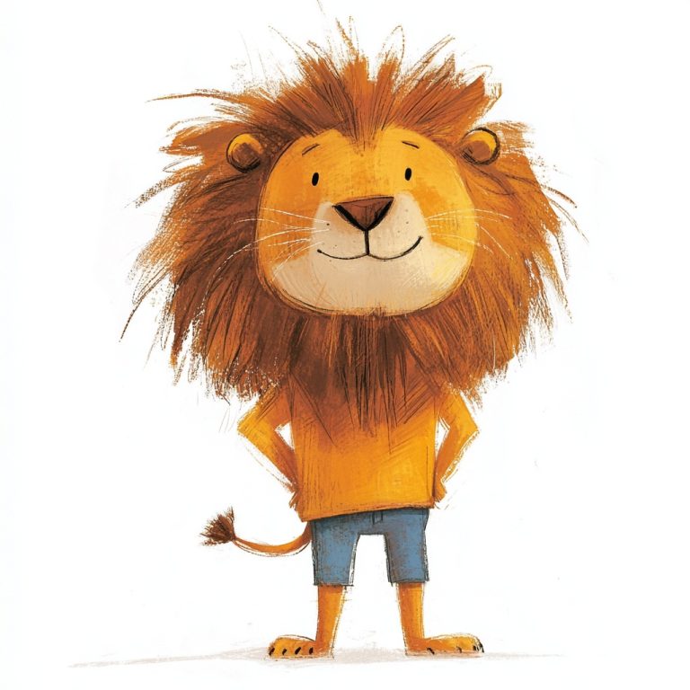 Doodle Lion in T Shirt