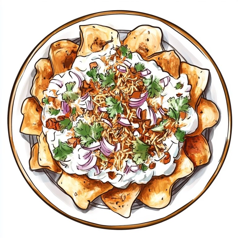 Doodle Papdi Chaat Illustration