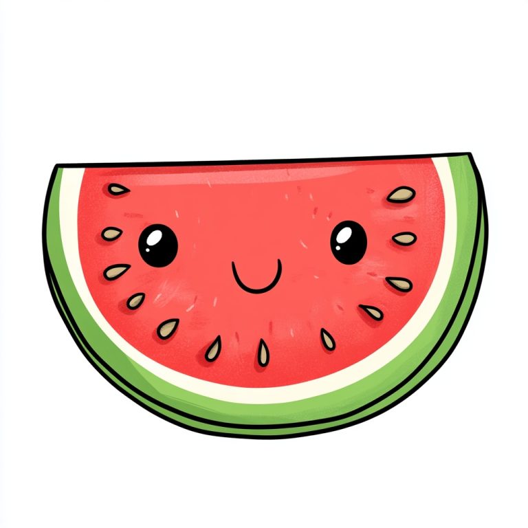 Doodle Watermelon on White