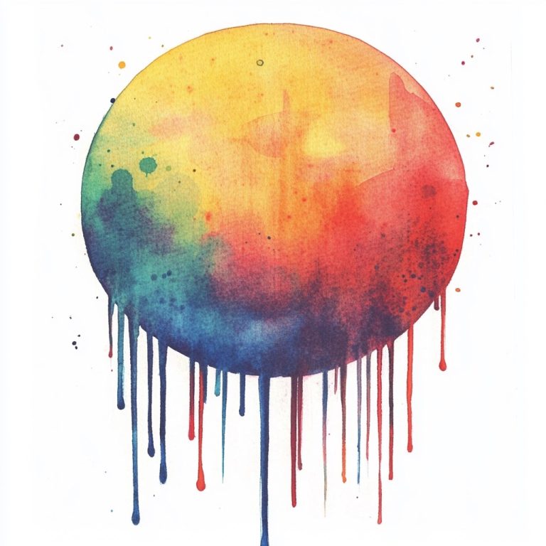 Dripping Watercolor Circles