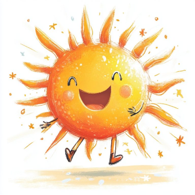 Dynamic Cartoon Sun Illustration