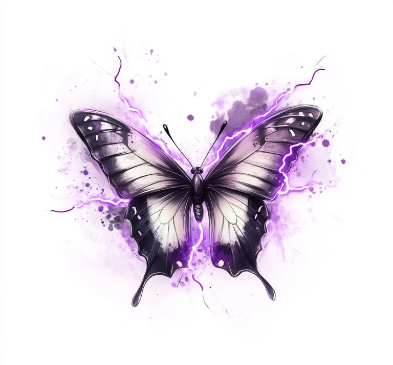 Electric Butterfly Tattoo Design