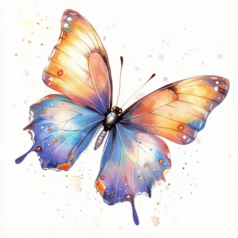 Elegant Butterfly Watercolor Illustration