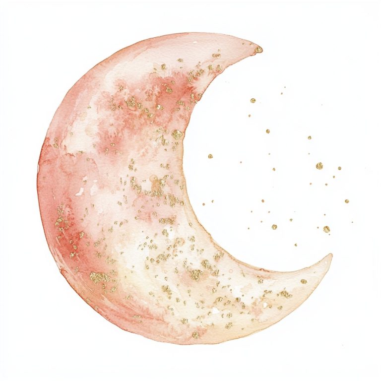 Ethereal Moon Watercolor Illustration