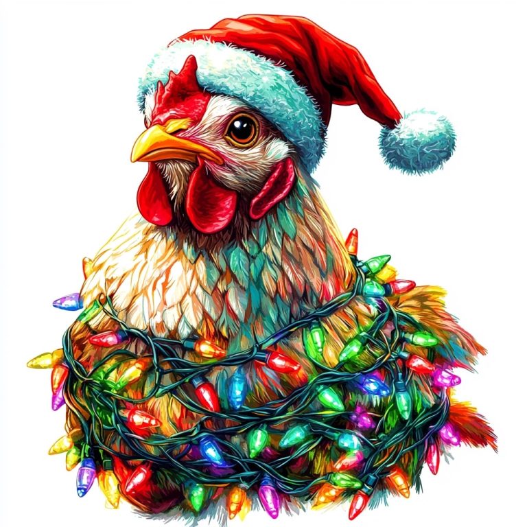 Festive Chicken in Lights