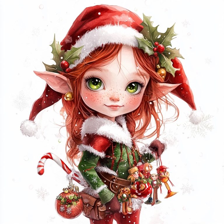 Festive Elf with Nutcrackers