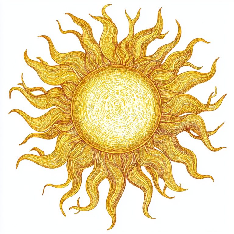 Fine Line Sun Illustration