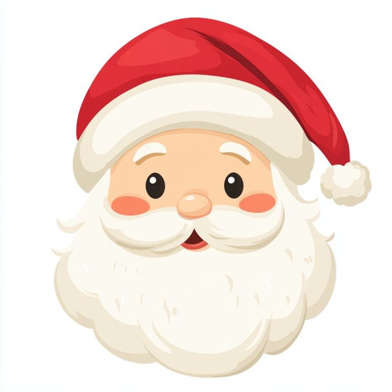 Flat Art Santa Head