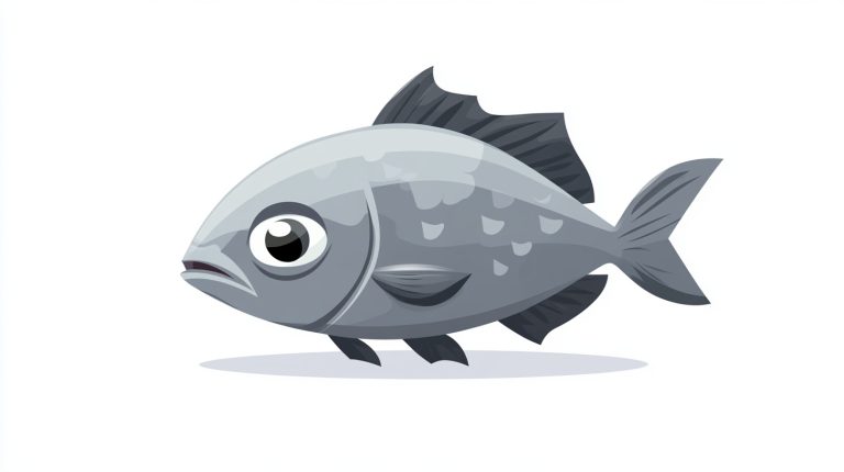 Flat Design Grey Fish