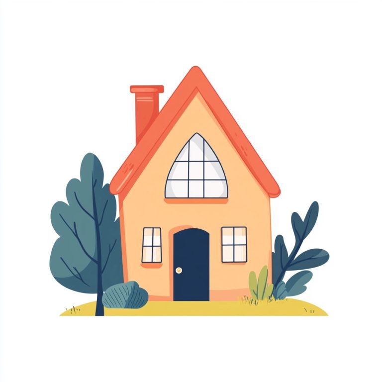 Flat Design House Illustration