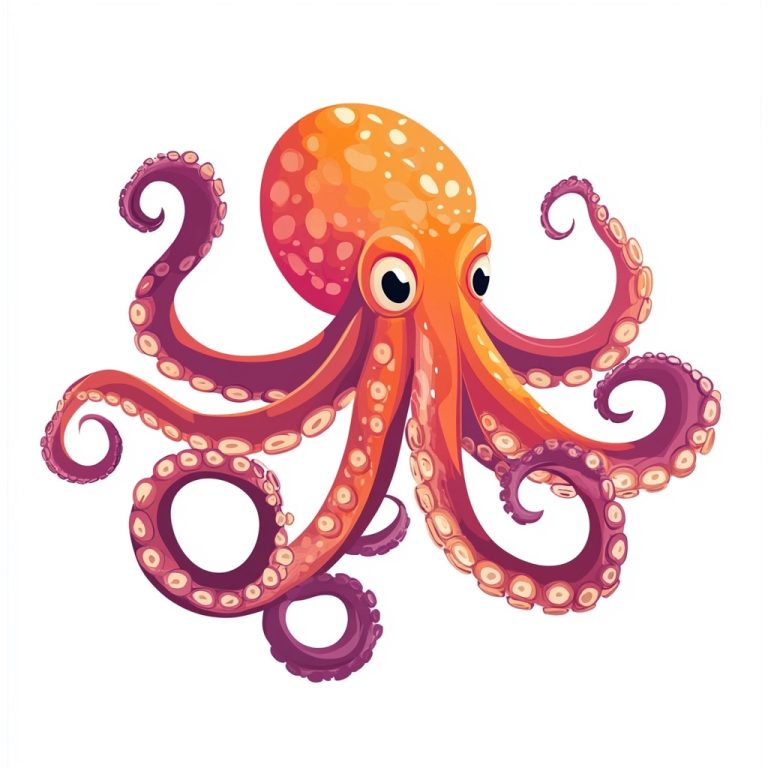 Flat Design Octopus Illustration