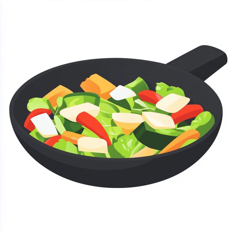 Flat Design Stir Fried Vegetables Icon