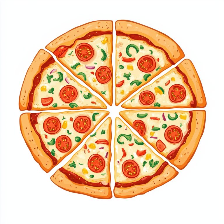 Flat Illustration of Pizza